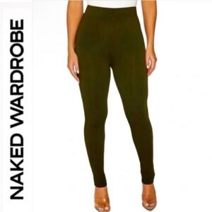 Naked Wardrobe 💚🫒 Green ribbed snatched joggers